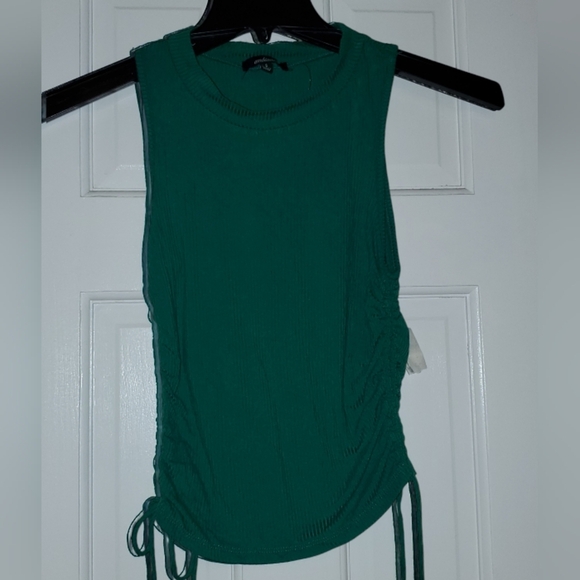 Ambiance Ribbed Tank Top Green S - Picture 4 of 5